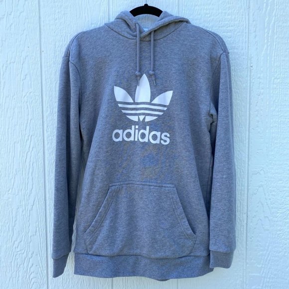 adidas Other - Adidas Logo Sweatshirt Hoodie Grey Small